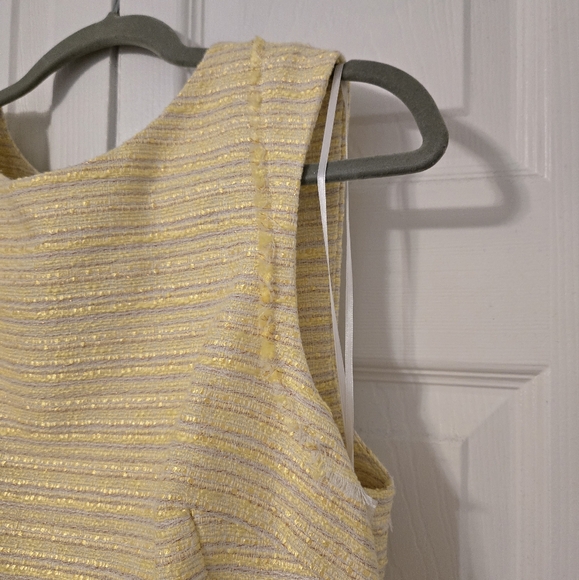 Kay Unger Sleeveless Yellow Tweed Dress, Size 10 - Picture 4 of 10